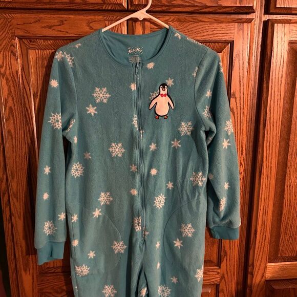 Nick & Nora zipper Pajamas Blue Penguin Small - Picture 2 of 8